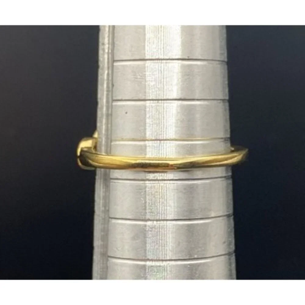 Emerald Cut Amethyst Ring CZ Accent 14k Yellow Gold Plated Size 7 Wt 3 Grams - Picture 9 of 13